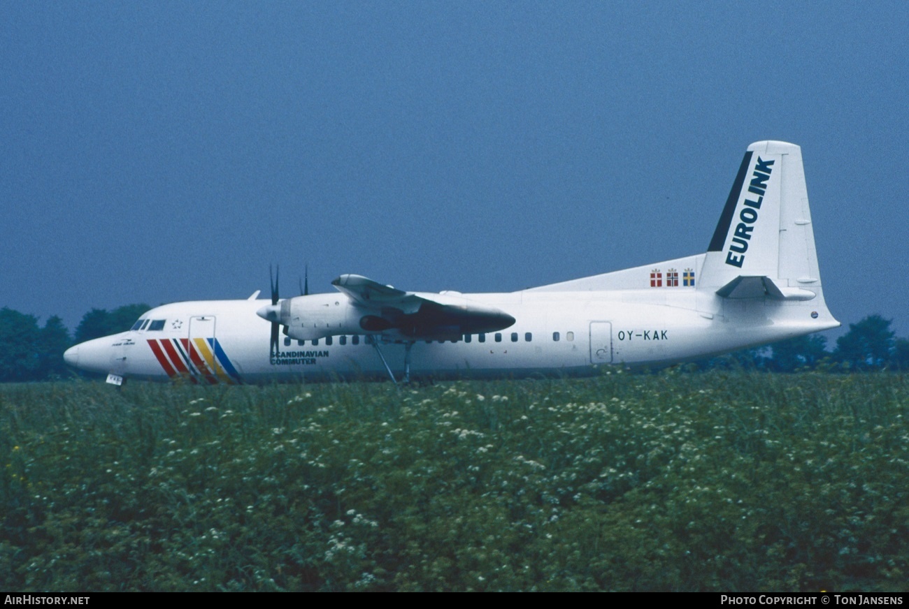 Aircraft Photo of OY-KAK | Fokker 50 | Scandinavian Commuter - Eurolink | AirHistory.net #540995