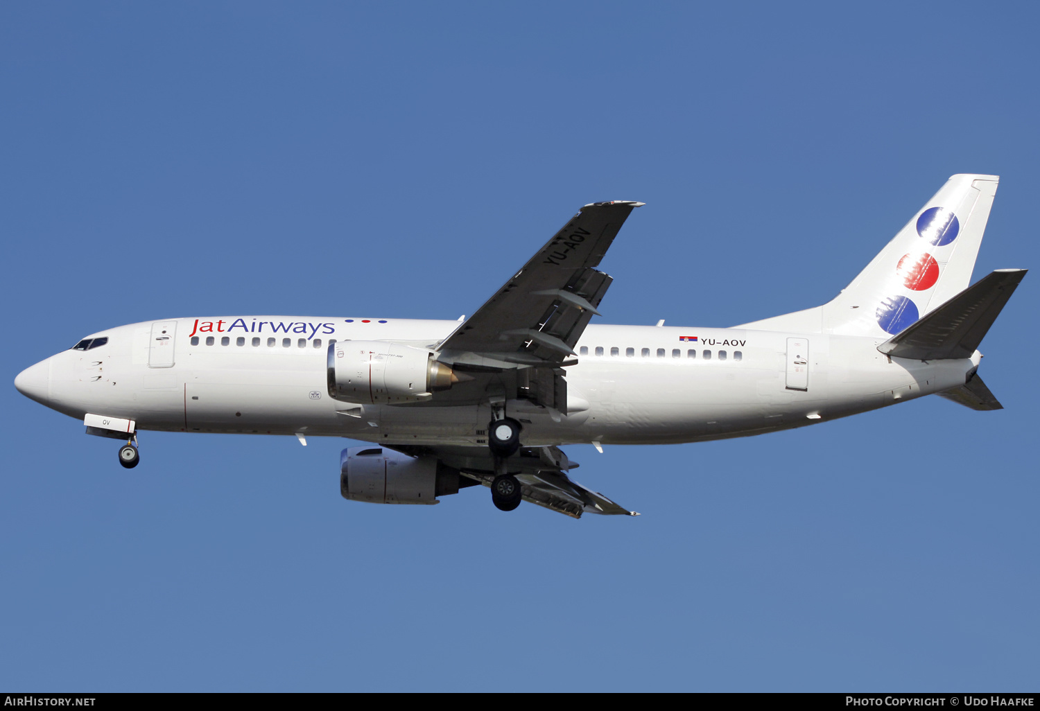 Aircraft Photo of YU-AOV | Boeing 737-341 | Jat Airways | AirHistory.net #541282