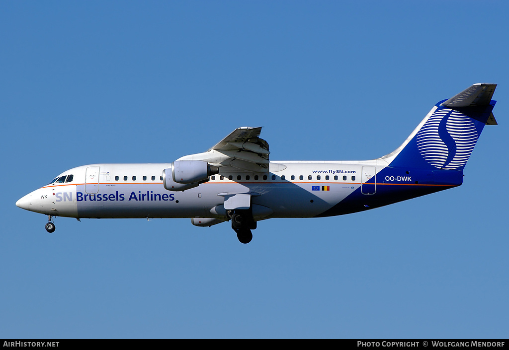 Aircraft Photo of OO-DWK | British Aerospace Avro 146-RJ100 | SN Brussels Airlines | AirHistory.net #541567