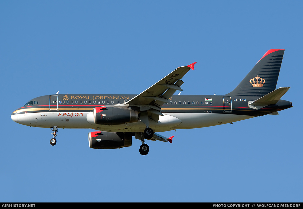 Aircraft Photo of JY-AYM | Airbus A319-132 | Royal Jordanian Airlines | AirHistory.net #541779