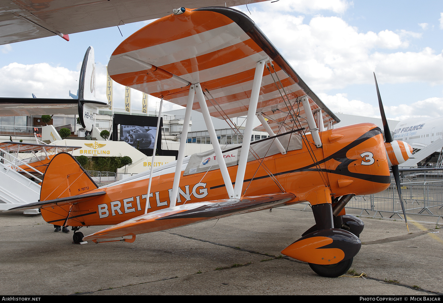 Aircraft Photo of N707TJ | Stearman N2S-1/R985 Kaydet (A75N1) | Breitling | AirHistory.net #542333