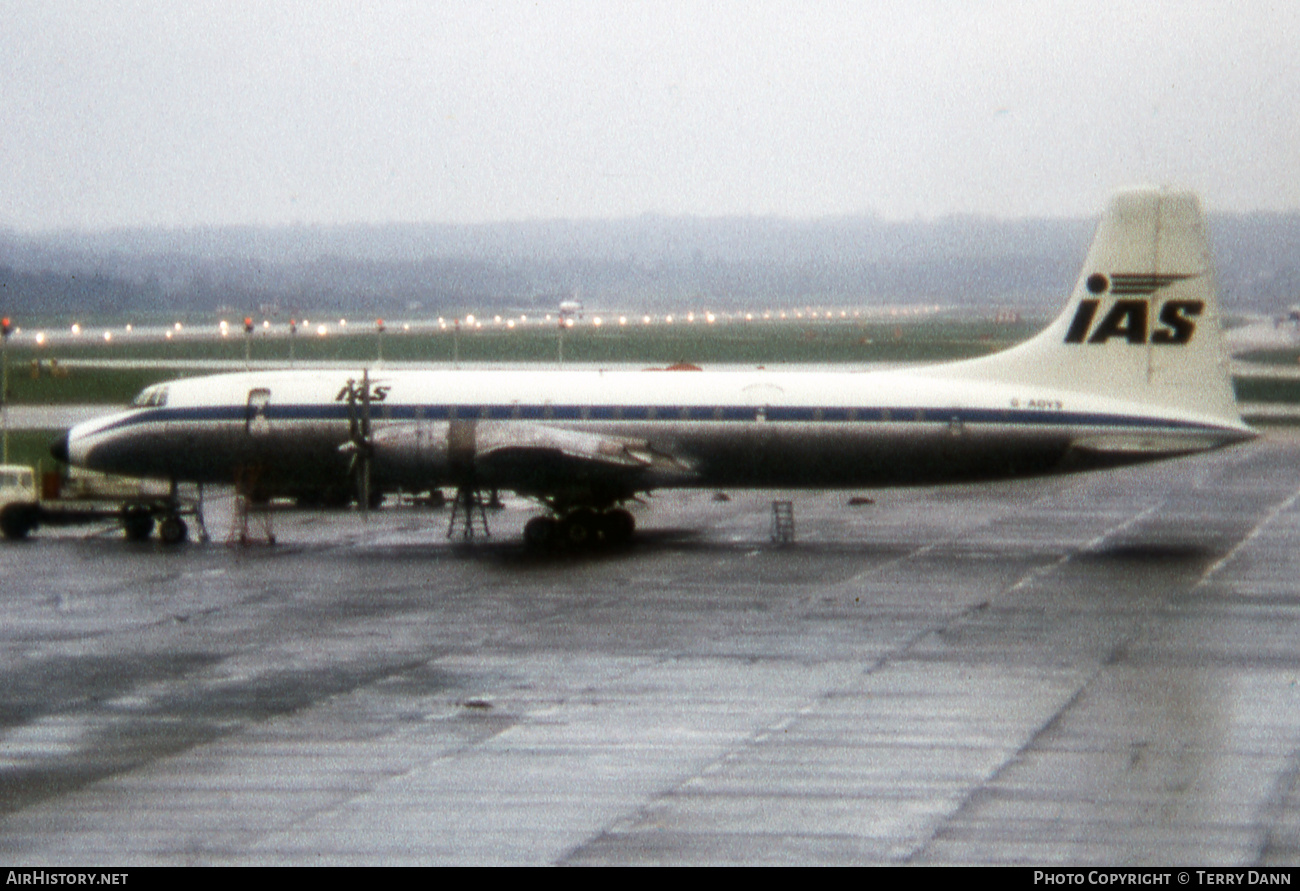 Aircraft Photo of G-AOVS | Bristol 175 Britannia 312(F) | IAS Cargo Airlines - International Aviation Services | AirHistory.net #542664
