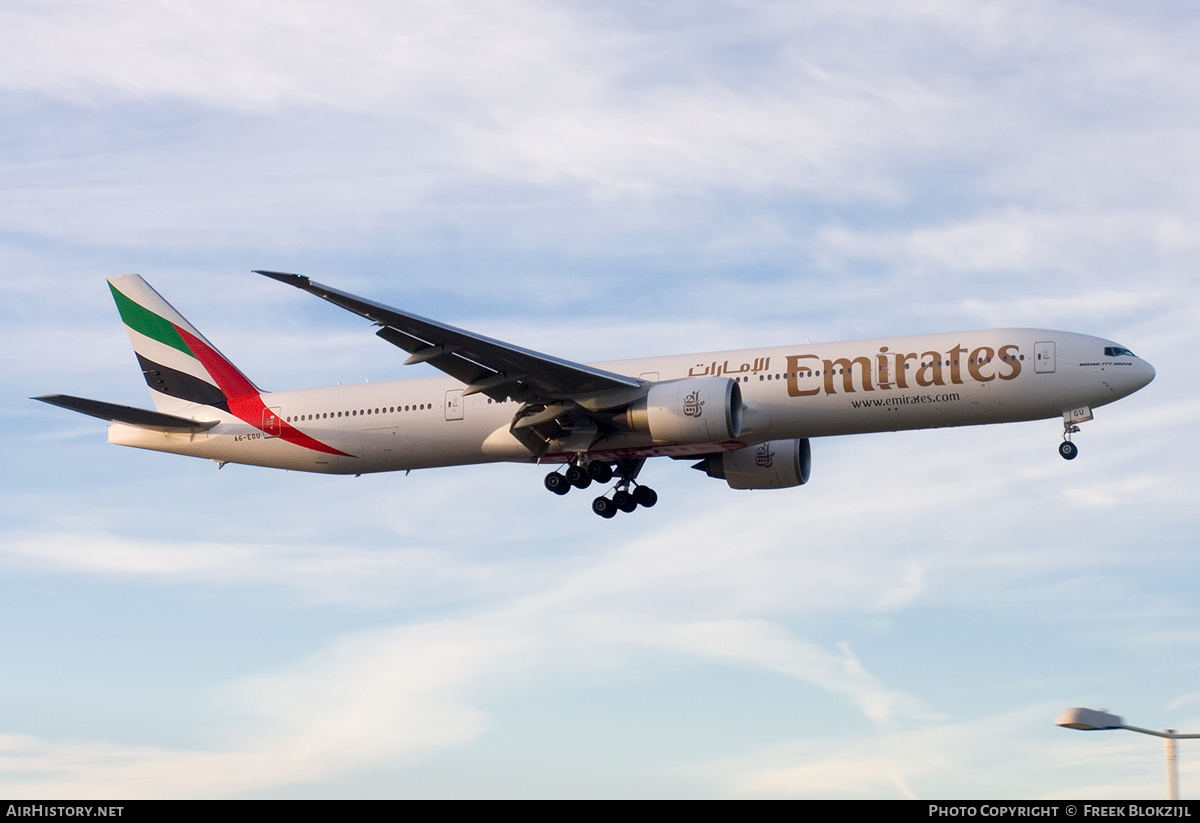 Aircraft Photo of A6-EGU | Boeing 777-31H/ER | Emirates | AirHistory.net #542766