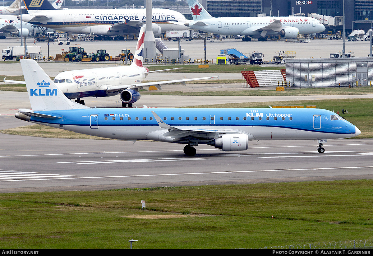 Aircraft Photo of PH-EXV | Embraer 190STD (ERJ-190-100STD) | KLM Cityhopper | AirHistory.net #542783