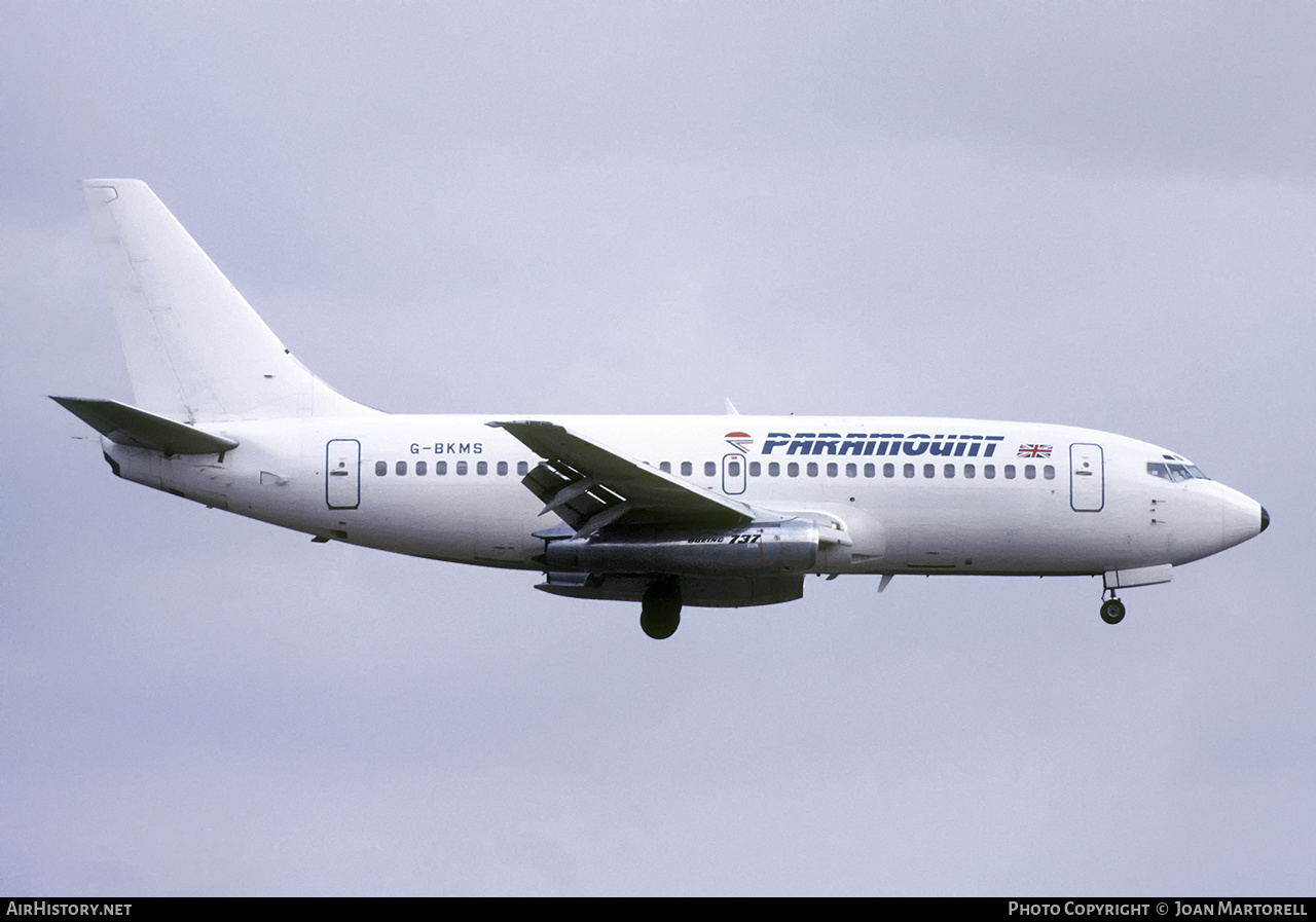 Aircraft Photo of G-BKMS | Boeing 737-2Q8/Adv | Paramount Airways | AirHistory.net #542958