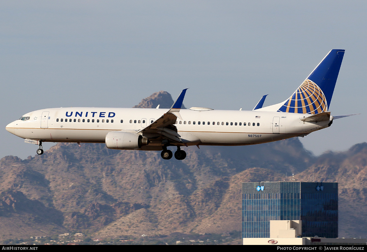 Aircraft Photo of N87507 | Boeing 737-824 | United Airlines | AirHistory.net #543019