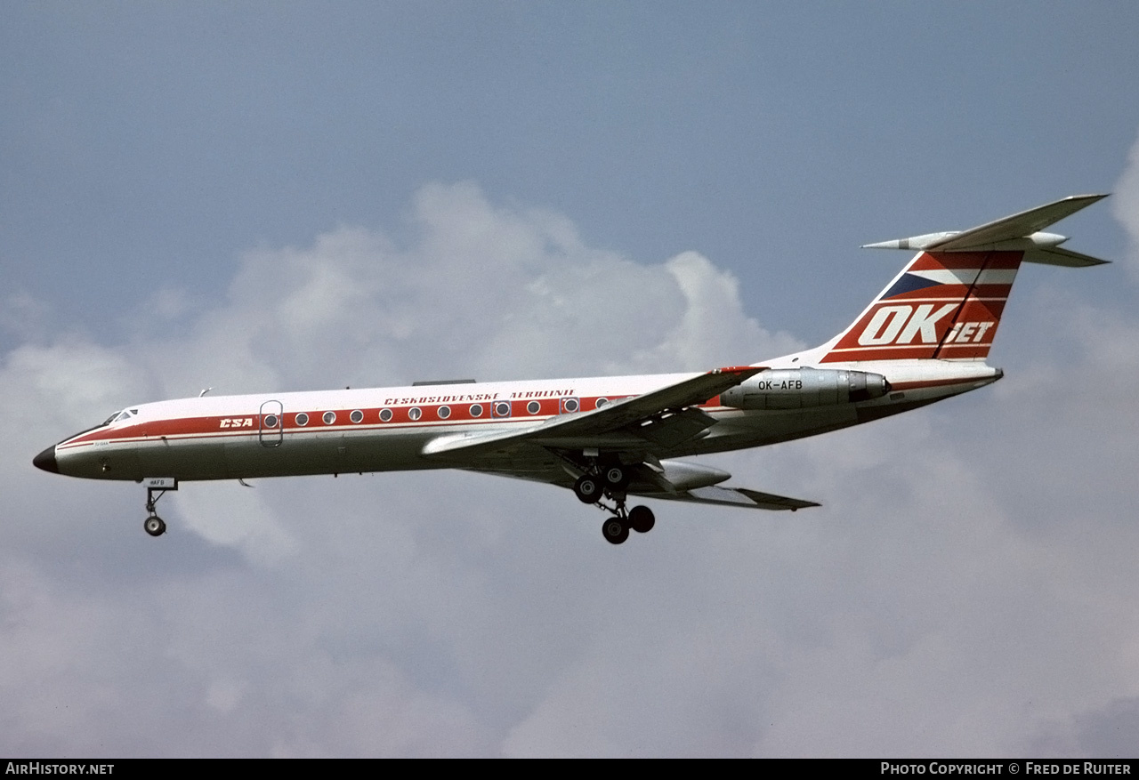 Aircraft Photo of OK-AFB | Tupolev Tu-134A | ČSA - Československé Aerolinie - Czechoslovak Airlines | AirHistory.net #543038