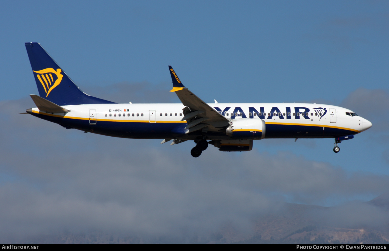 Aircraft Photo of EI-HGN | Boeing 737-8200 Max 200 | Ryanair | AirHistory.net #543326