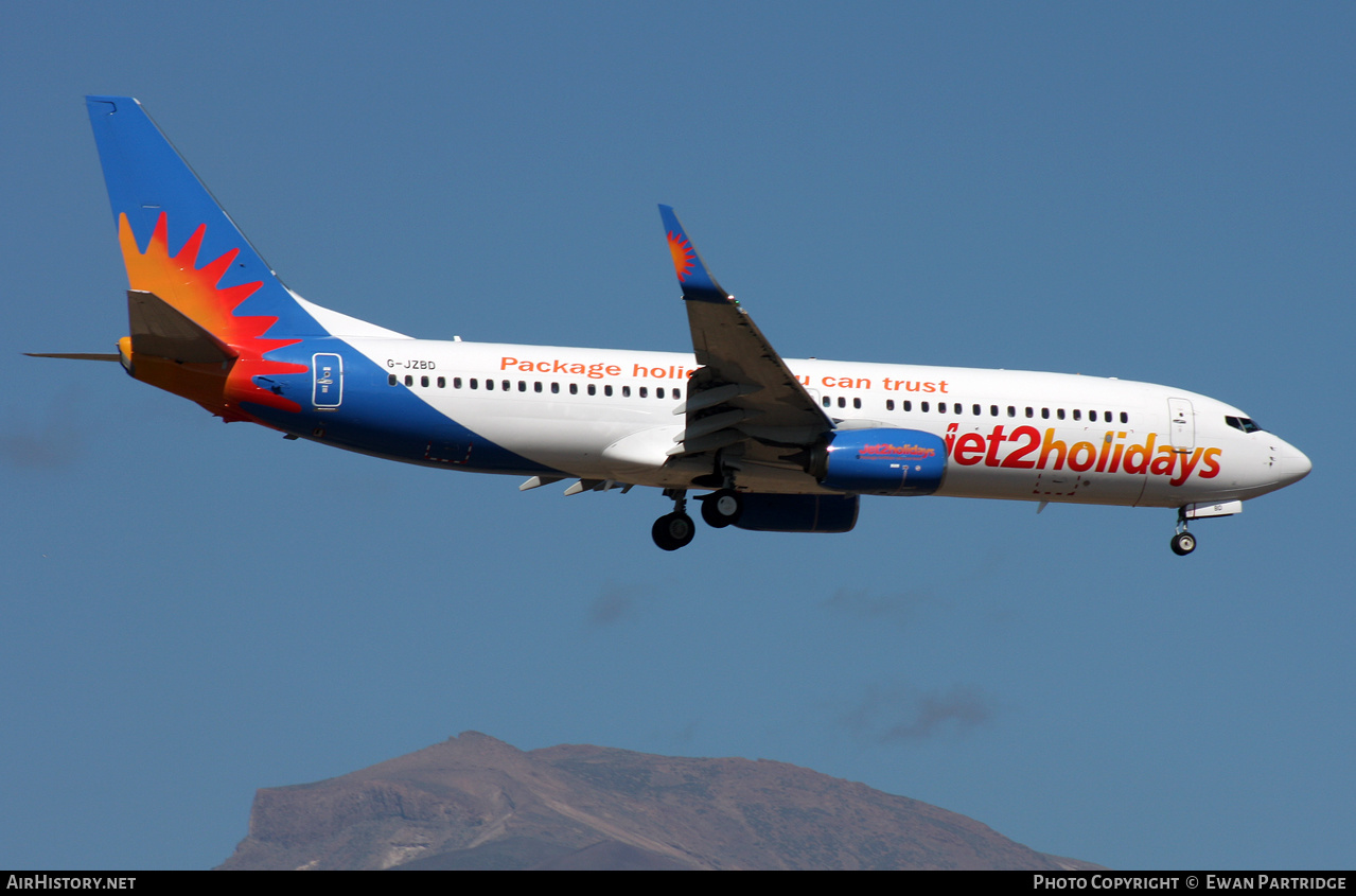 Aircraft Photo of G-JZBD | Boeing 737-800 | Jet2 Holidays | AirHistory.net #543398