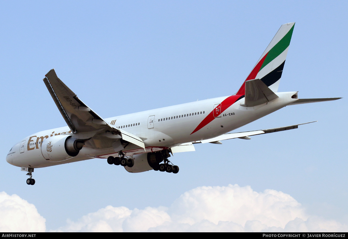 Aircraft Photo of A6-EWB | Boeing 777-21H/LR | Emirates | AirHistory.net #544004