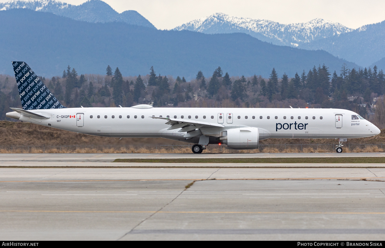 Aircraft Photo of C-GKQP | Embraer 195-E2 (ERJ-190-400) | Porter Airlines | AirHistory.net #544111