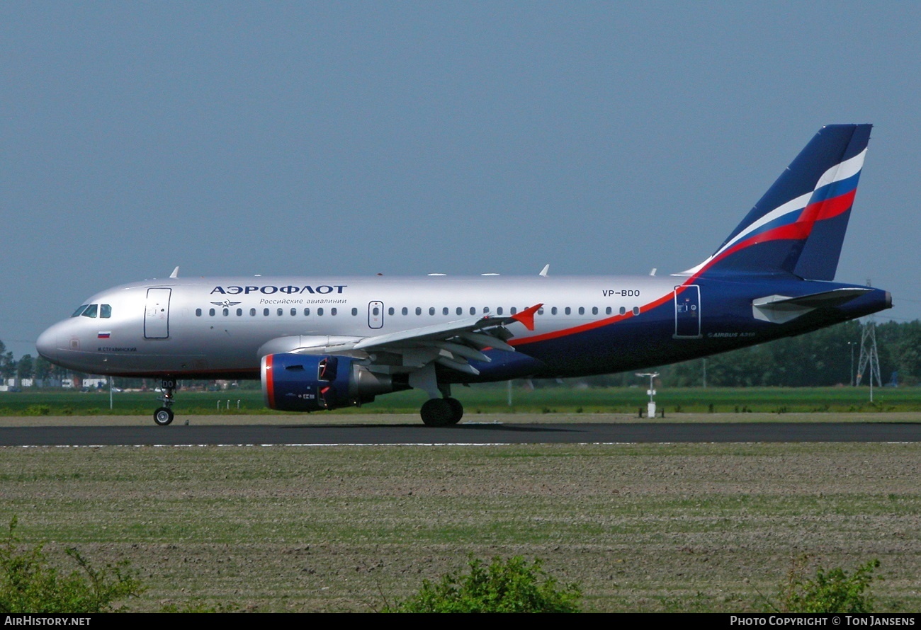 Aircraft Photo of VP-BDO | Airbus A319-111 | Aeroflot - Russian Airlines | AirHistory.net #544365