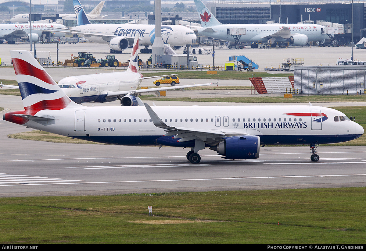 Aircraft Photo of G-TTND | Airbus A320-251N | British Airways | AirHistory.net #544553