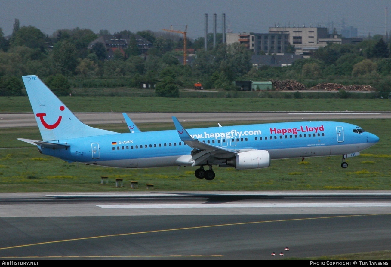 Aircraft Photo of D-AHFK | Boeing 737-8K5 | Hapag-Lloyd | AirHistory.net #544619