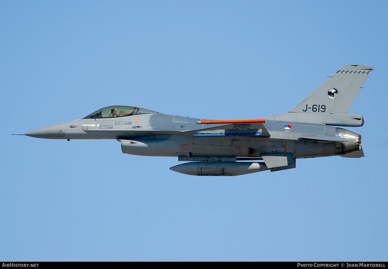 Aircraft Photo of J-619 | General Dynamics F-16A Fighting Falcon | Netherlands - Air Force | AirHistory.net #544648