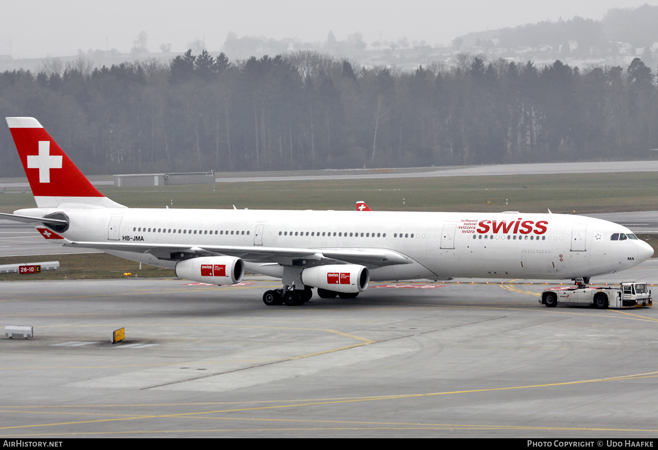 Aircraft Photo of HB-JMA | Airbus A340-313 | Swiss International Air Lines | AirHistory.net #544739