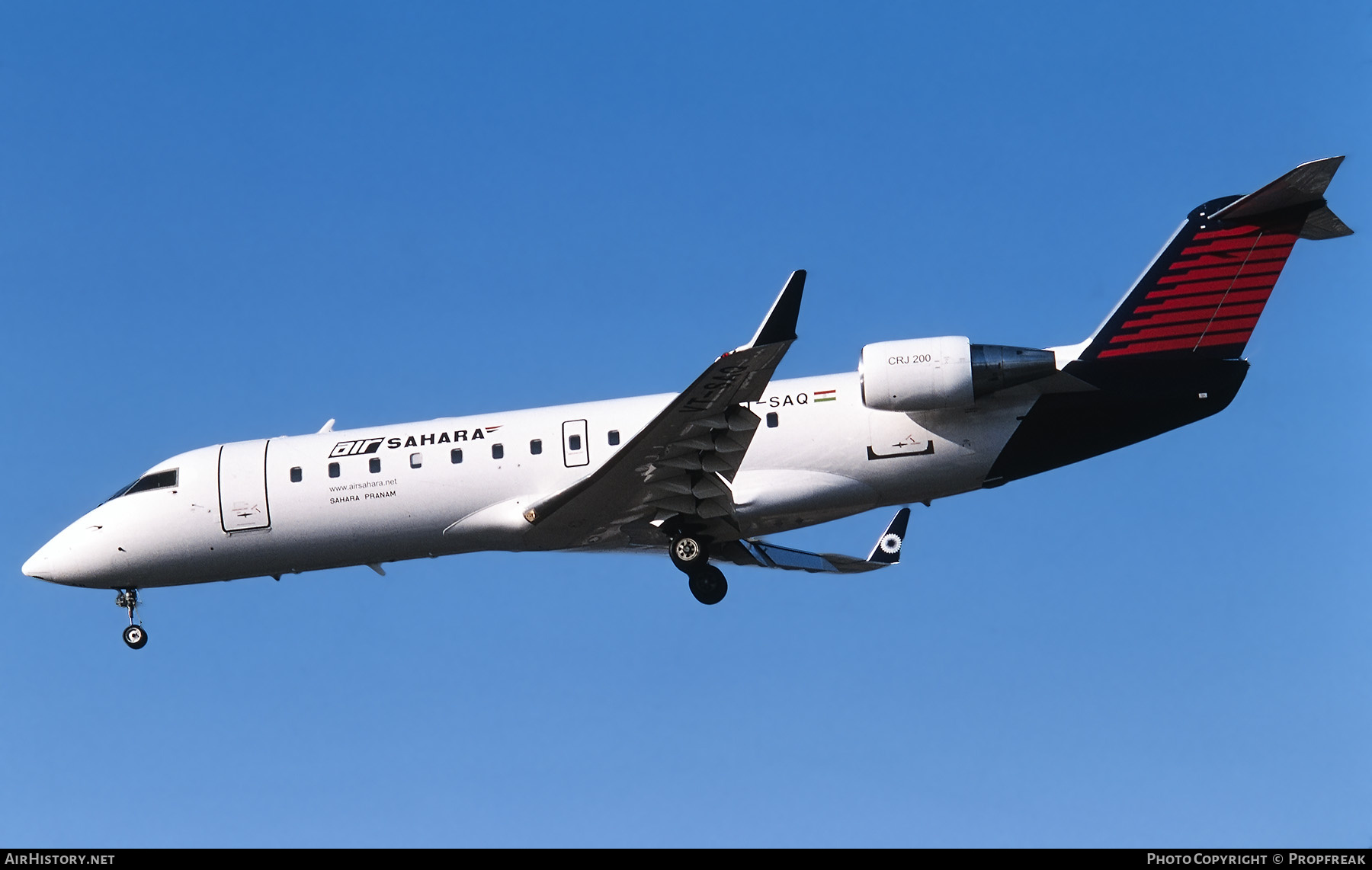 Aircraft Photo of VT-SAQ | Bombardier CRJ-200ER (CL-600-2B19) | Air Sahara | AirHistory.net #545004