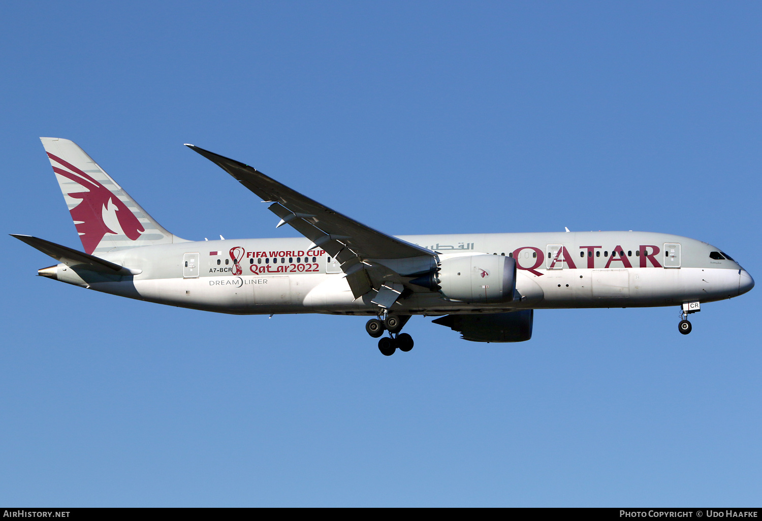 Aircraft Photo of A7-BCR | Boeing 787-8 Dreamliner | Qatar Airways | AirHistory.net #545290