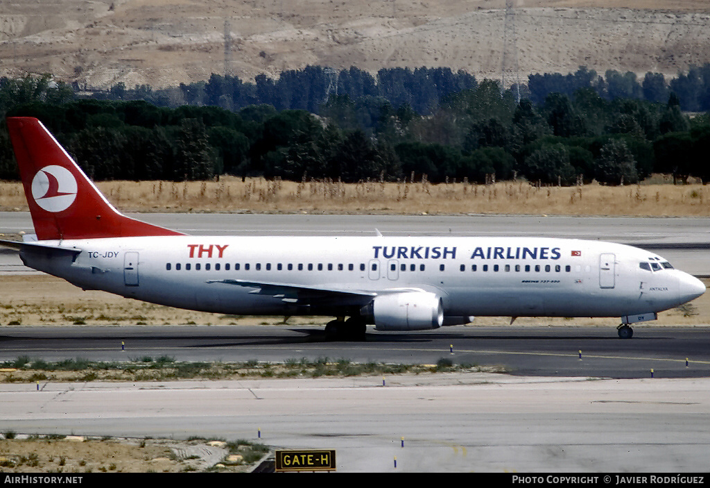 Aircraft Photo of TC-JDY | Boeing 737-4Y0 | THY Türk Hava Yolları - Turkish Airlines | AirHistory.net #545877