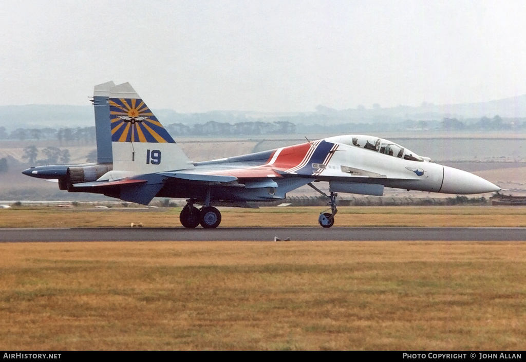 Aircraft Photo of 19 blue | Sukhoi Su-27UB | Soviet Union - Air Force | AirHistory.net #547034