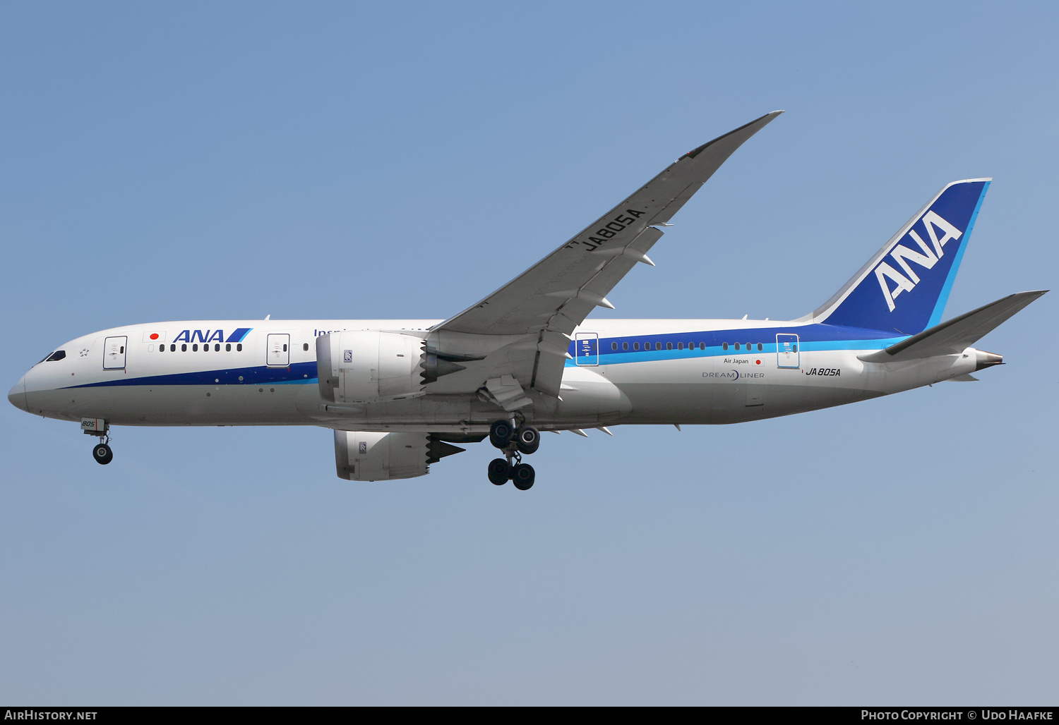 Aircraft Photo of JA805A | Boeing 787-8 Dreamliner | All Nippon Airways - ANA | AirHistory.net #547132