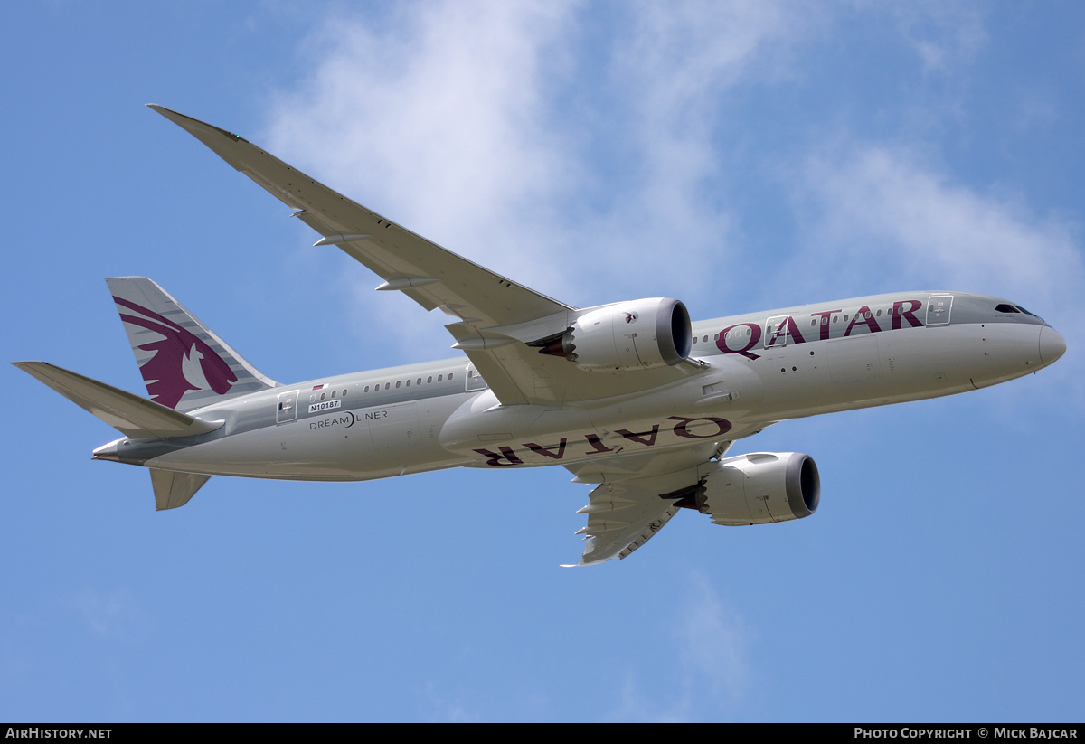 Aircraft Photo of N10187 | Boeing 787-8 Dreamliner | Qatar Airways | AirHistory.net #547252