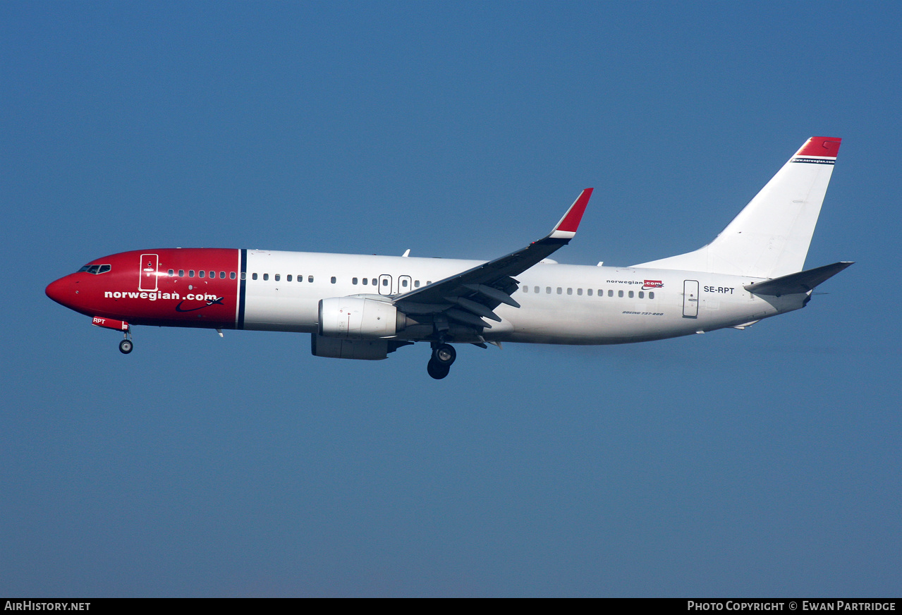 Aircraft Photo of SE-RPT | Boeing 737-8JP | Norwegian | AirHistory.net #547278
