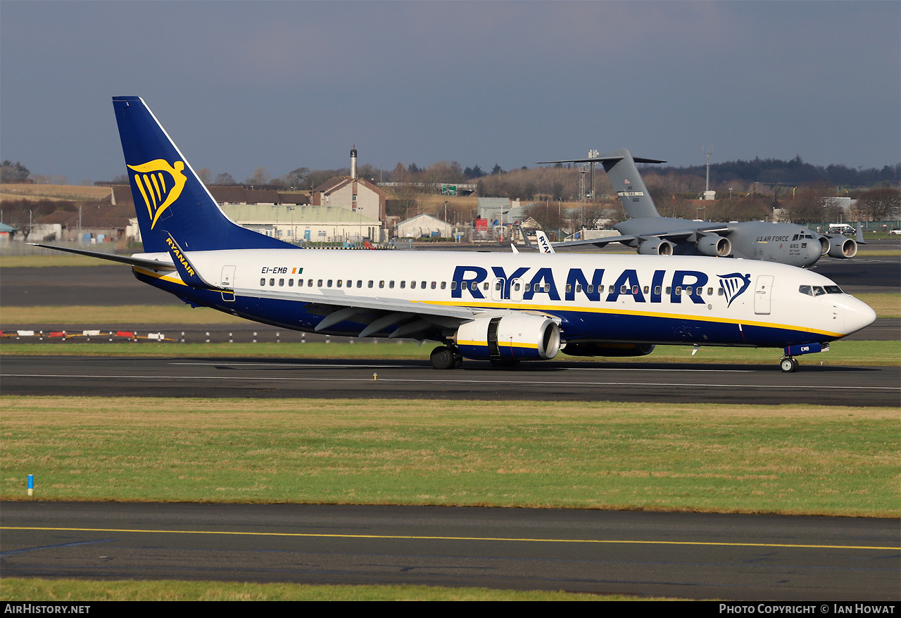 Aircraft Photo of EI-EMB | Boeing 737-8AS | Ryanair | AirHistory.net #547428