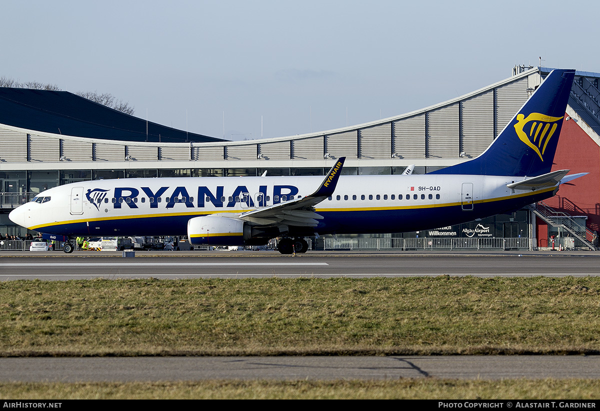 Aircraft Photo of 9H-QAD | Boeing 737-800 | Ryanair | AirHistory.net #547815