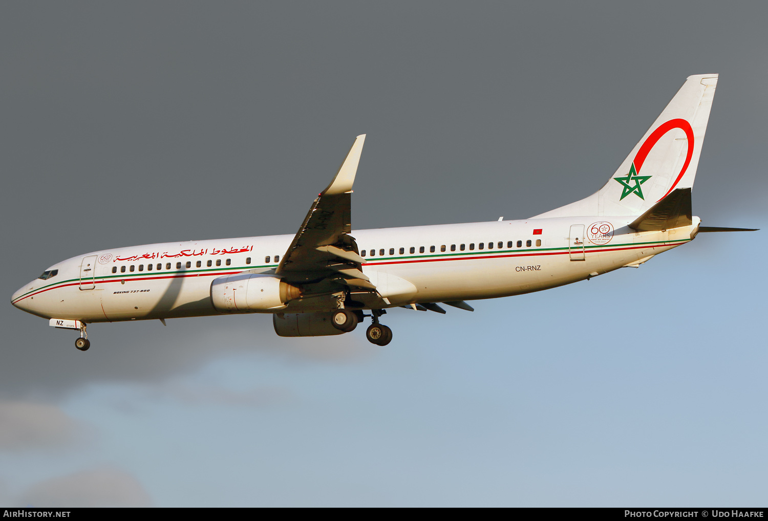 Aircraft Photo of CN-RNZ | Boeing 737-8B6 | Royal Air Maroc - RAM | AirHistory.net #548164
