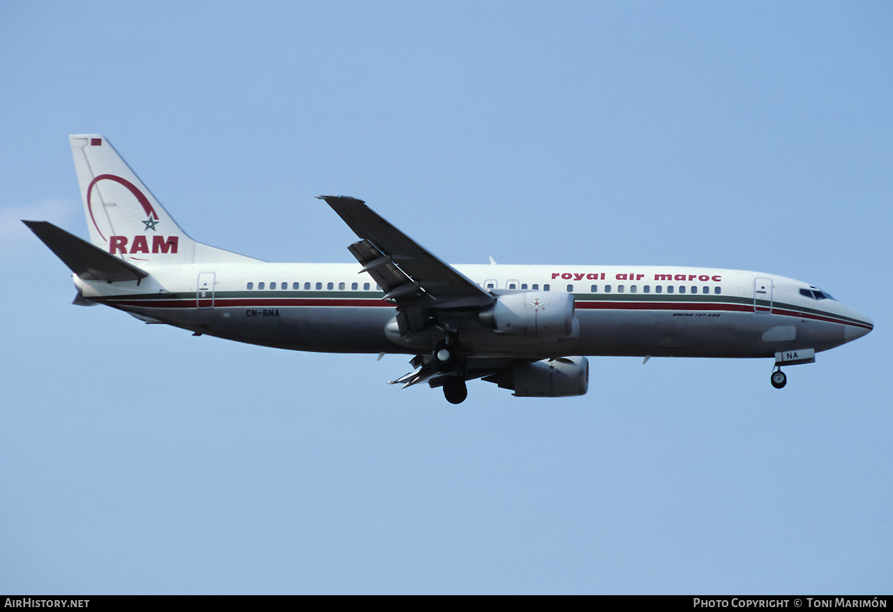Aircraft Photo of CN-RNA | Boeing 737-4B6 | Royal Air Maroc - RAM | AirHistory.net #548371