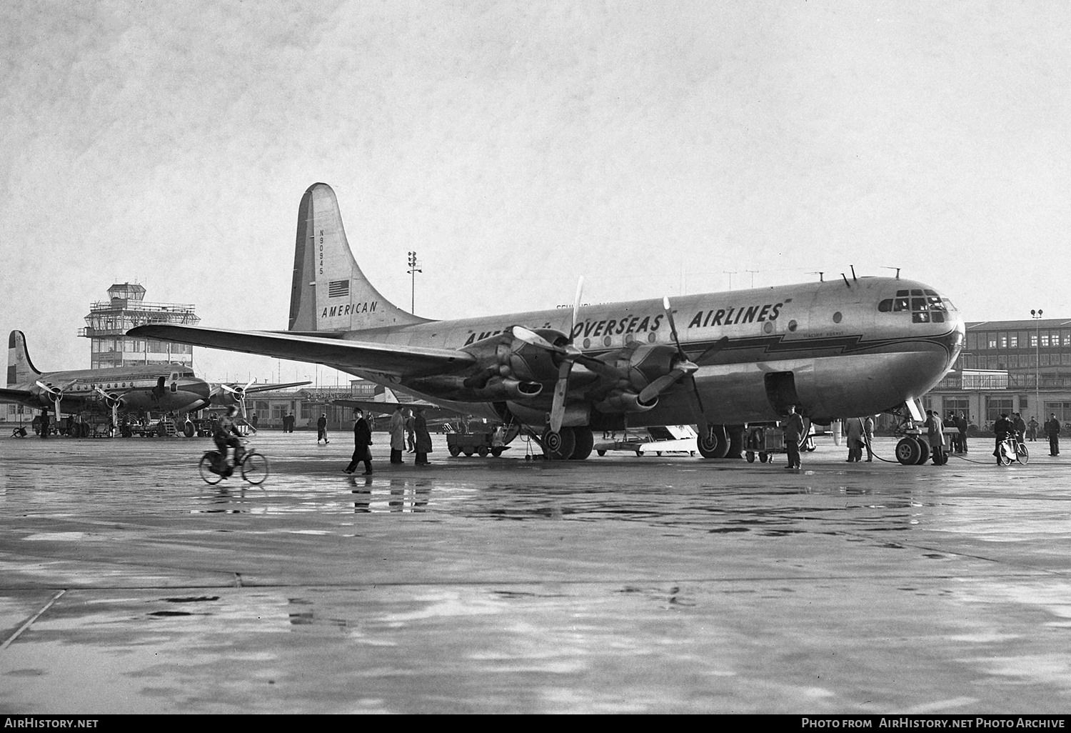 Aircraft Photo of N90945 | Boeing 377-10-29 Stratocruiser | American Overseas Airlines | AirHistory.net #548629