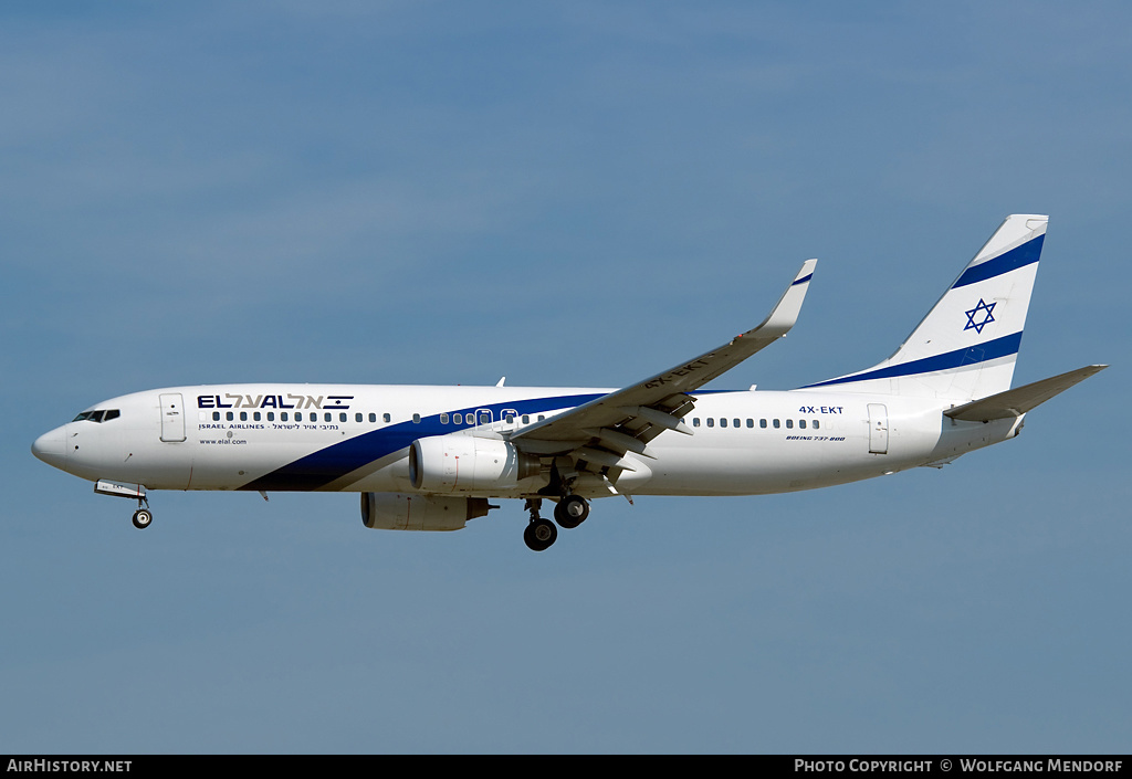 Aircraft Photo of 4X-EKT | Boeing 737-8BK | El Al Israel Airlines | AirHistory.net #548694