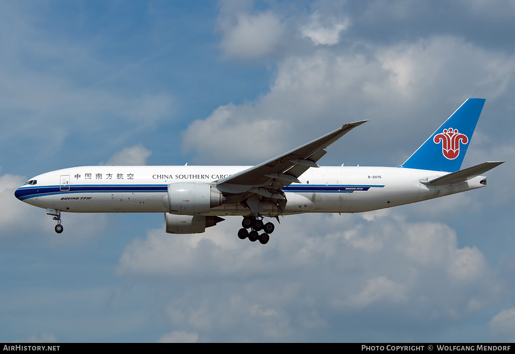 Aircraft Photo of B-2075 | Boeing 777-F1B | China Southern Airlines Cargo | AirHistory.net #548723