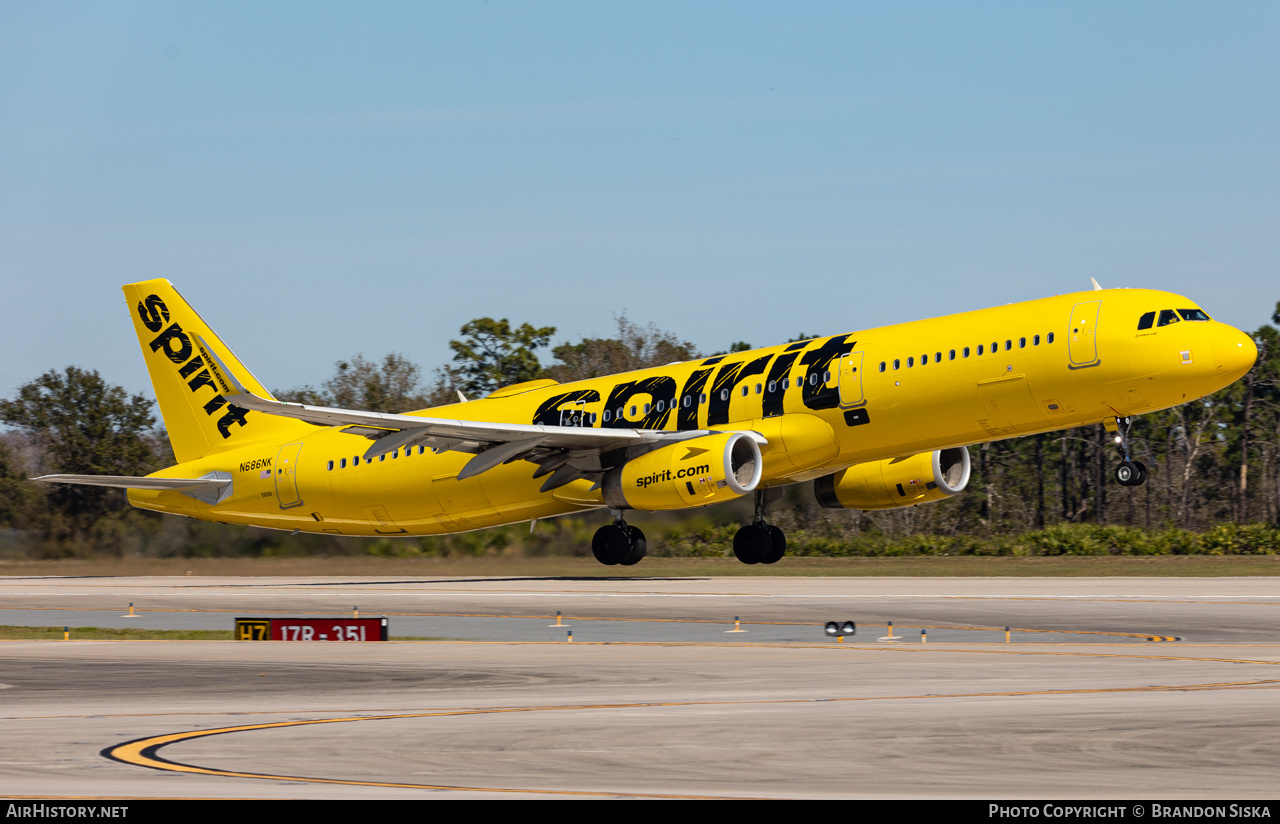 Aircraft Photo of N686NK | Airbus A321-231 | Spirit Airlines | AirHistory.net #548940