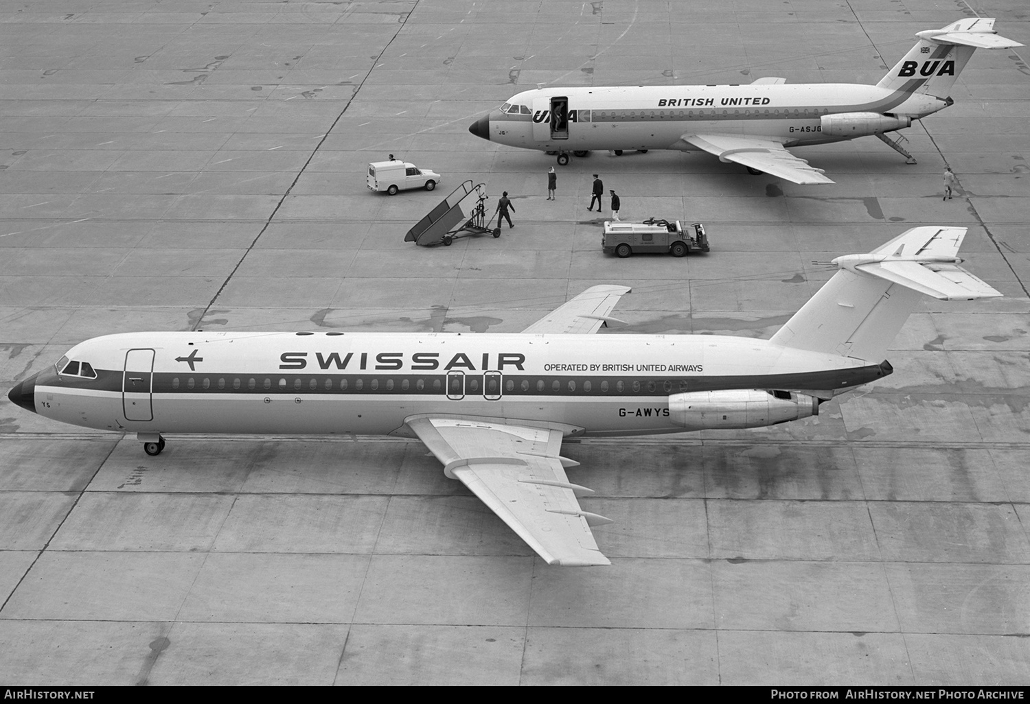 Aircraft Photo of G-AWYS | BAC 111-501EX One-Eleven | Swissair | AirHistory.net #549411