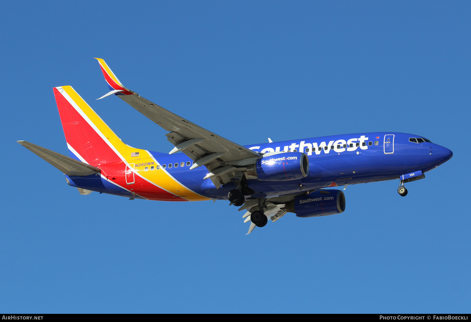 Aircraft Photo of N260WN | Boeing 737-7H4 | Southwest Airlines | AirHistory.net #549522