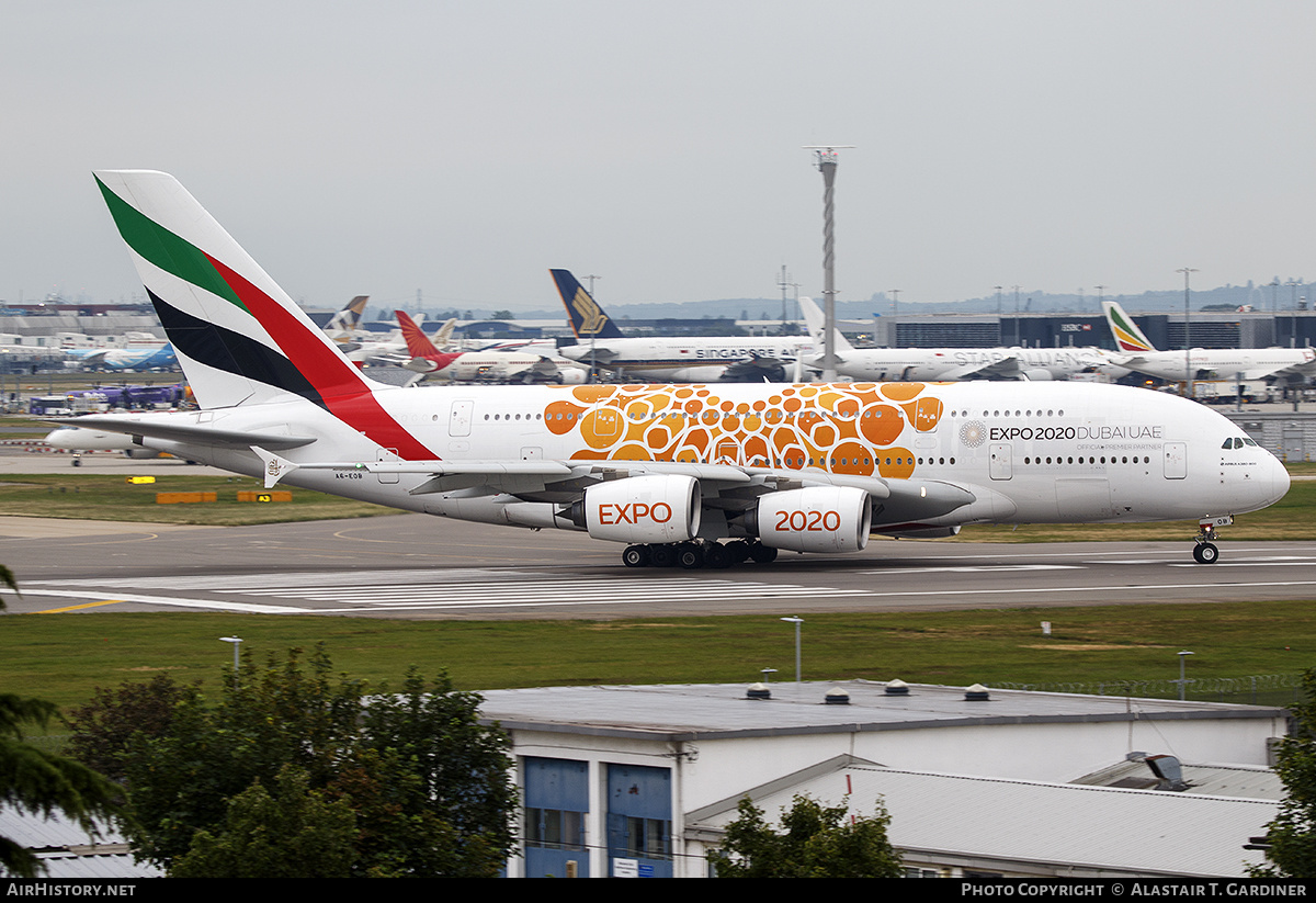 Aircraft Photo of A6-EOB | Airbus A380-861 | Emirates | AirHistory.net #549633