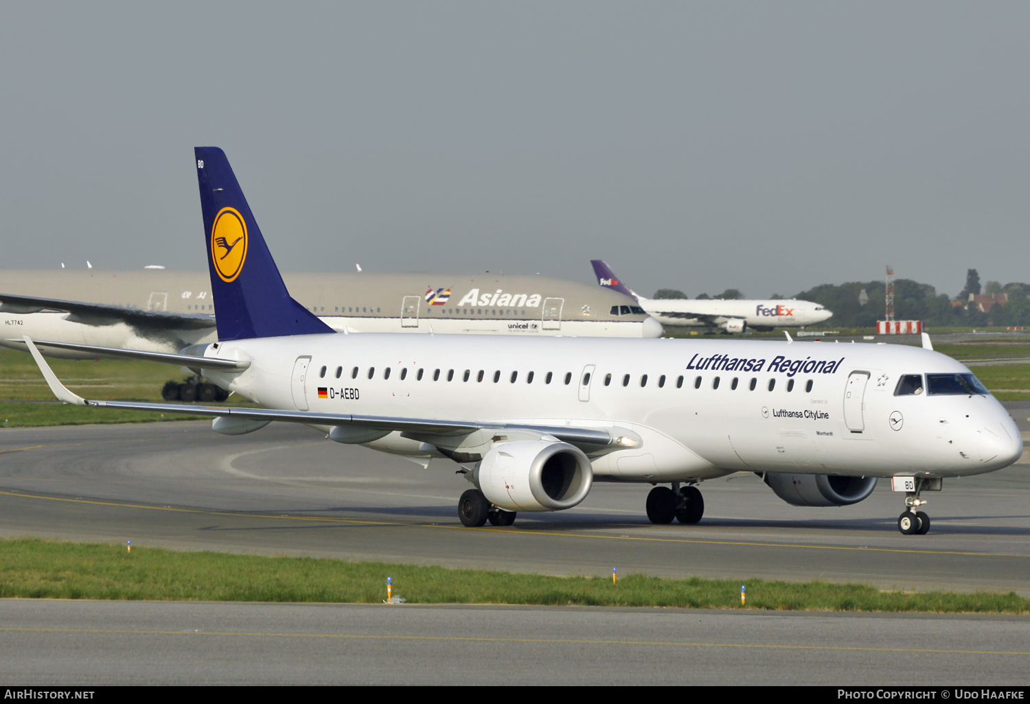 Aircraft Photo of D-AEBD | Embraer 195LR (ERJ-190-200LR) | Lufthansa Regional | AirHistory.net #549664
