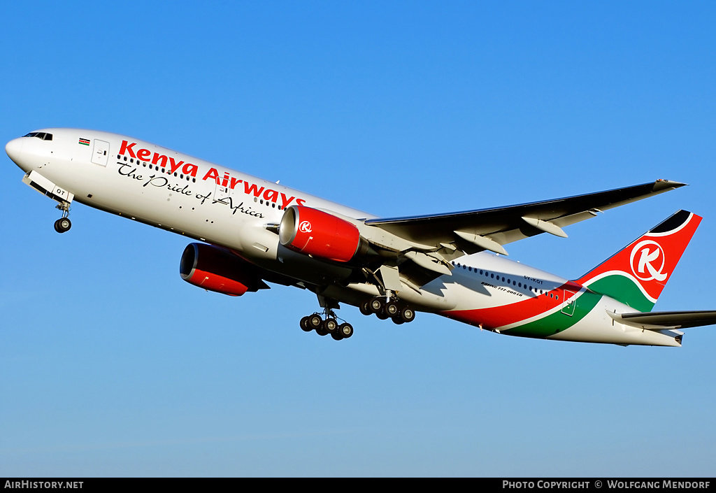 Aircraft Photo of 5Y-KQT | Boeing 777-2U8/ER | Kenya Airways | AirHistory.net #549729