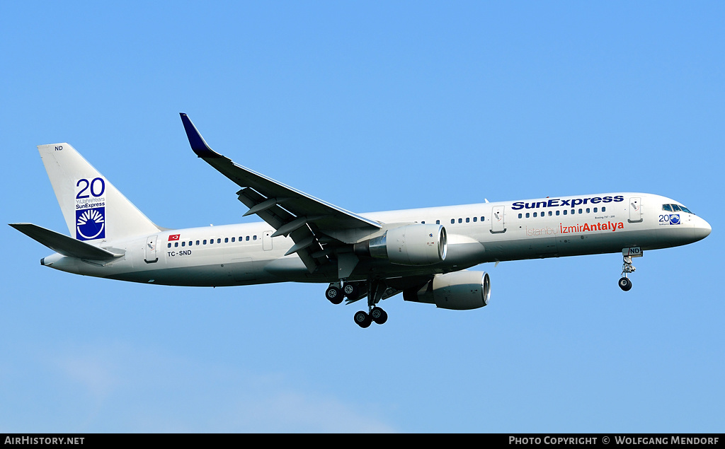 Aircraft Photo of TC-SND | Boeing 757-28A | SunExpress | AirHistory.net #549745