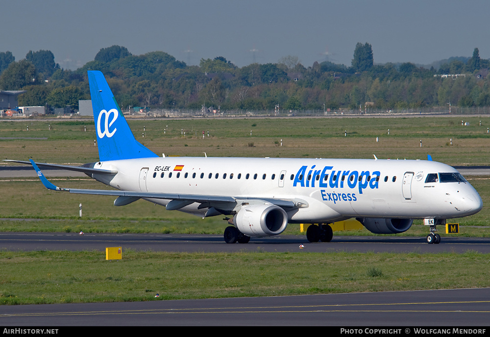 Aircraft Photo of EC-LEK | Embraer 195LR (ERJ-190-200LR) | Air Europa Express | AirHistory.net #549995