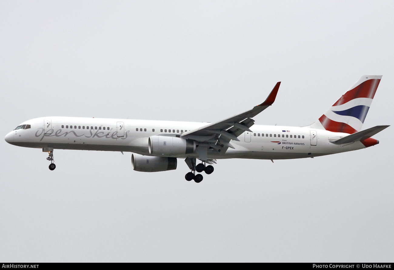 Aircraft Photo of F-GPEK | Boeing 757-236 | OpenSkies | AirHistory.net #550050