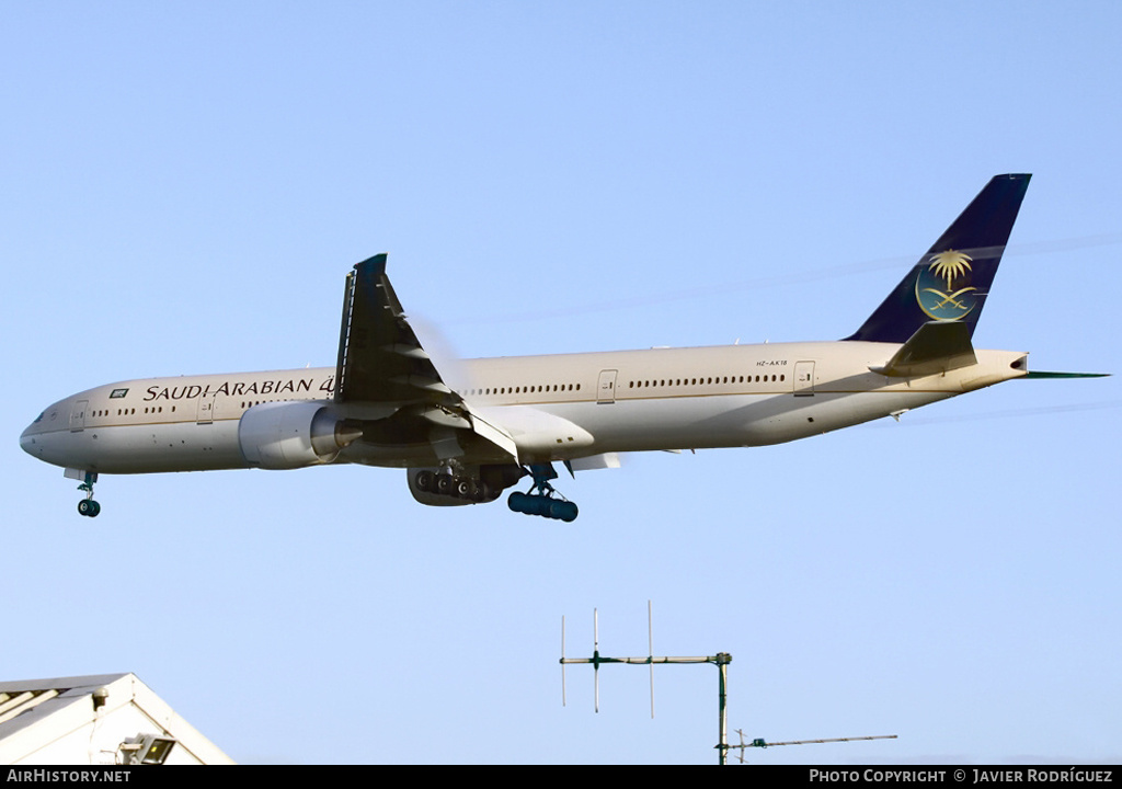 Aircraft Photo of HZ-AK18 | Boeing 777-368/ER | Saudi Arabian Airlines | AirHistory.net #550065