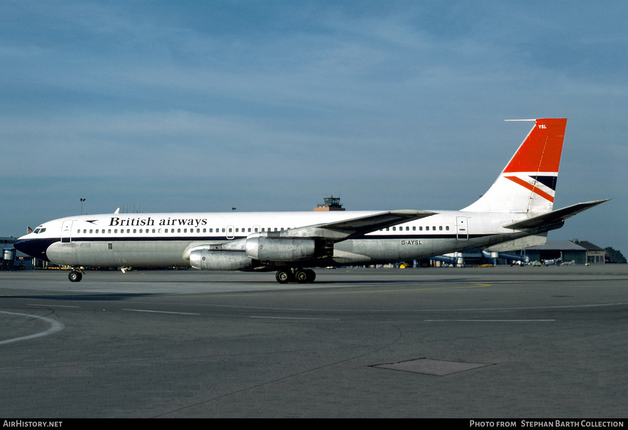 Aircraft Photo of G-AYSL | Boeing 707-321 | British Airways | AirHistory.net #550273