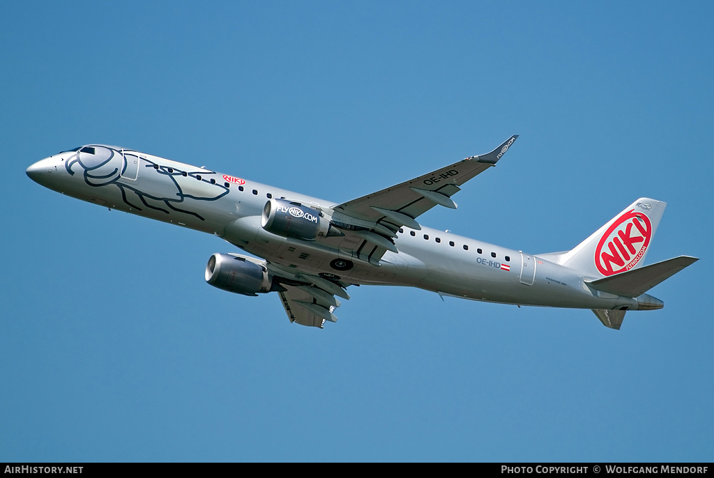 Aircraft Photo of OE-IHD | Embraer 190LR (ERJ-190-100LR) | Niki | AirHistory.net #550308