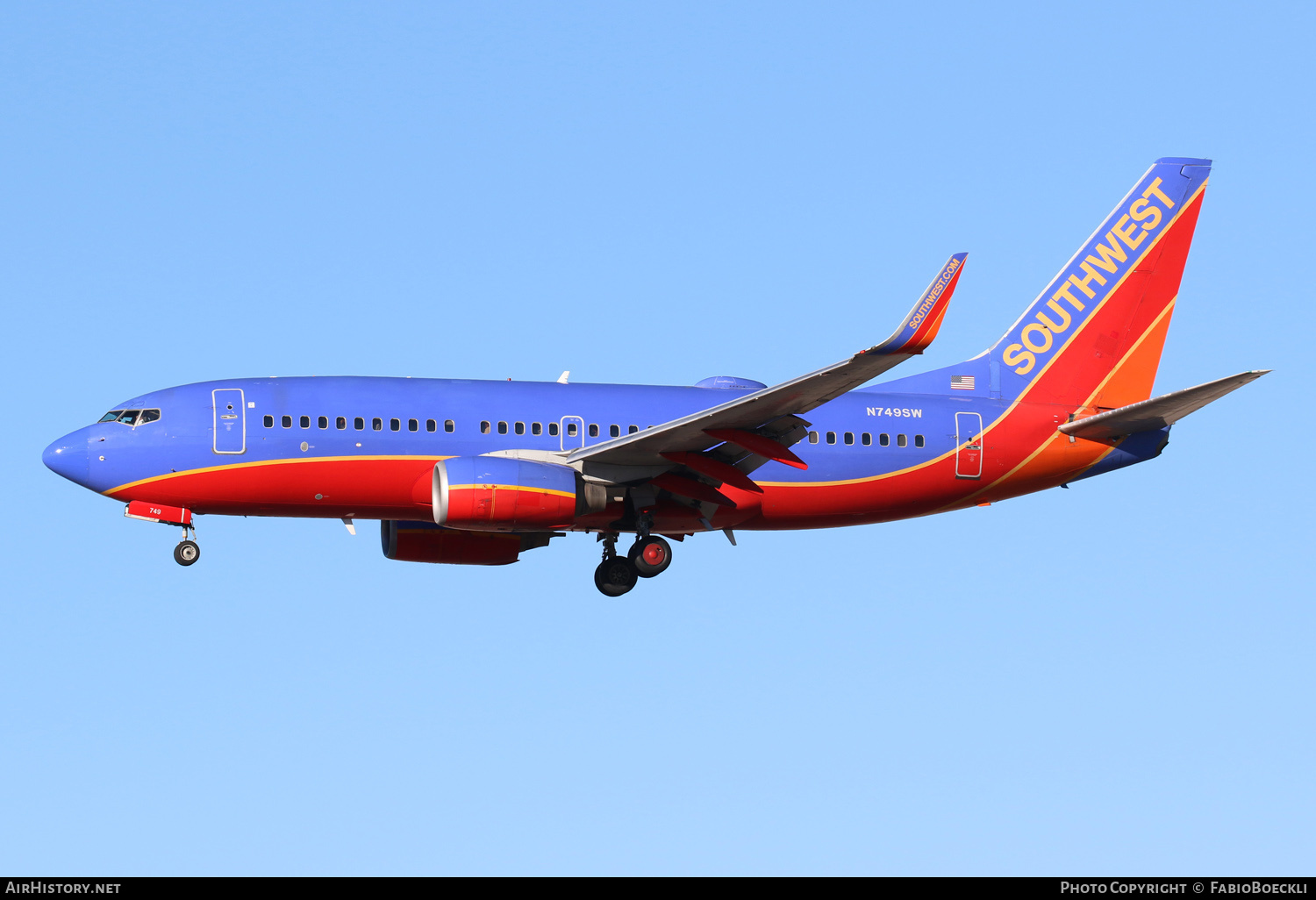 Aircraft Photo of N749SW | Boeing 737-7H4 | Southwest Airlines | AirHistory.net #550354