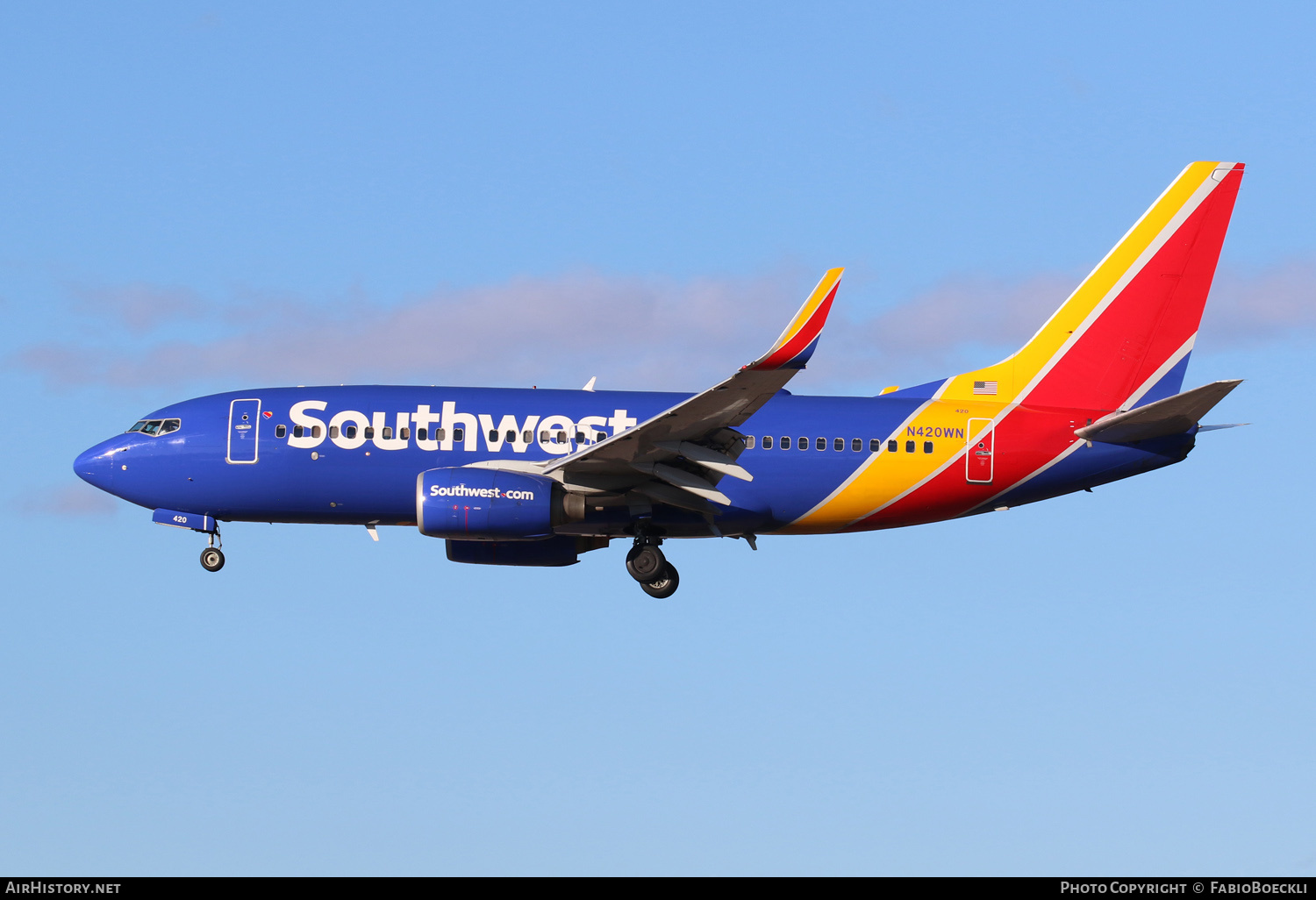 Aircraft Photo of N420WN | Boeing 737-7H4 | Southwest Airlines | AirHistory.net #550404