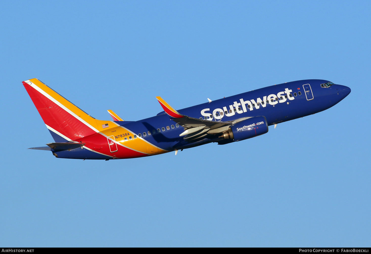 Aircraft Photo of N7838A | Boeing 737-73V | Southwest Airlines | AirHistory.net #550671