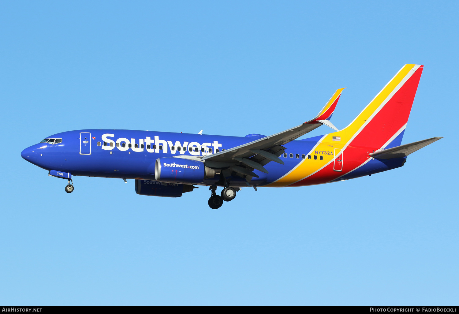 Aircraft Photo of N7732A | Boeing 737-7BD | Southwest Airlines | AirHistory.net #550698